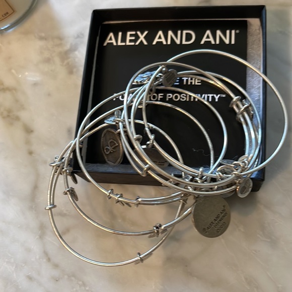 Alex and Ani (+) Energy 7 piece set. (Initial J charm) Great stacking bracelets. - Picture 9 of 12
